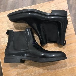HUGO BOSS Chelsea Boots PVC-Like Material BLACK